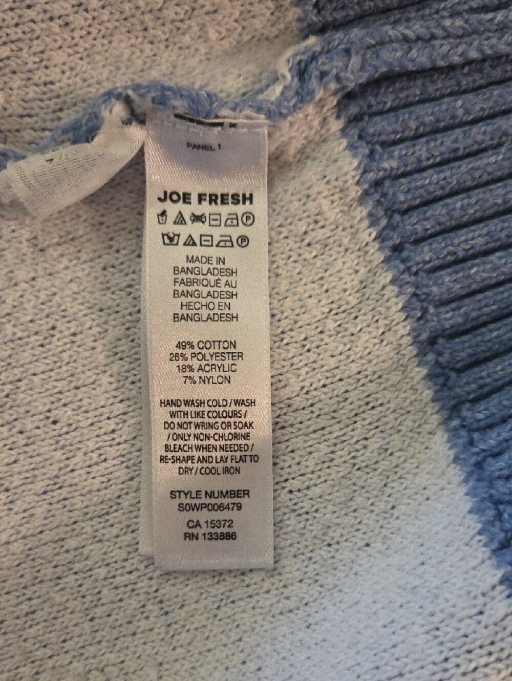 Joe Fresh 3X Light Blue Open-Front Women's Cardigan - Picture 4 of 4